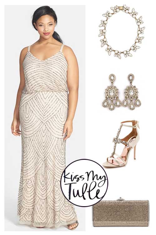 Styling the Adrianna Papell Blouson Gown Glam and luxe