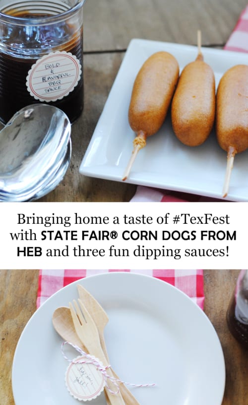 Bringing Home A Taste Of #TexFest With HEB's State Fair Corn Dogs And Three Fun Dipping Sauces #ad