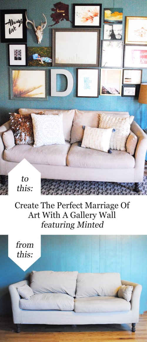 San Antonio lifestyle blogger, Cris Stone, shares how to create the perfect marriage of art with a gallery wall featuring Minted! Find out more!