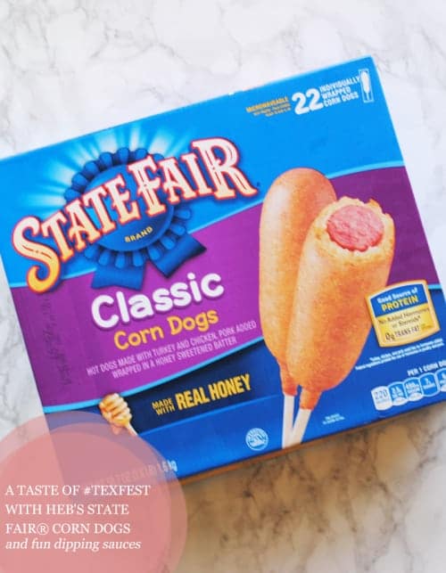 Bringing Home A Taste Of TexFest With HEB's State Fair Corn Dogs And Three Fun Dipping Sauces #ad