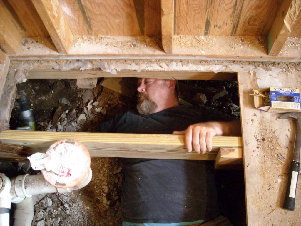 Master Bathroom: Floors Joists and SubFloor and Ceilings... Oh My!