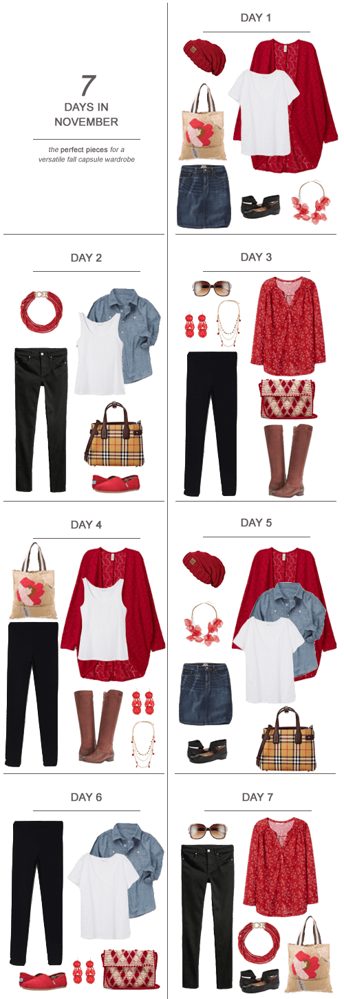 7 Days in November : The Perfect Pieces for a Versatile Fall Capsule Wardrobe #ootd #November #fall #capsulewardrobe #sahm