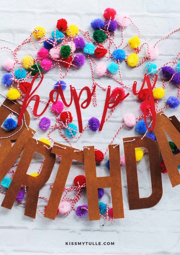 An easy to make and affordable felt "Happy Birthday" banner perfect for using year after year. That you can DIY using your Cricut Maker!
