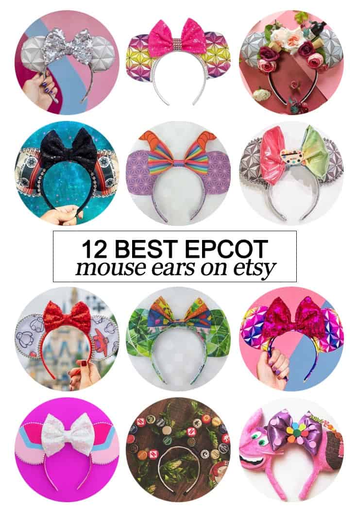 Want to snag some of your own custom ears? Texas Mom Blogger, Kiss My Tulle, is sharing the 12 best #EPCOT inspired Mouse ears on #etsy! 