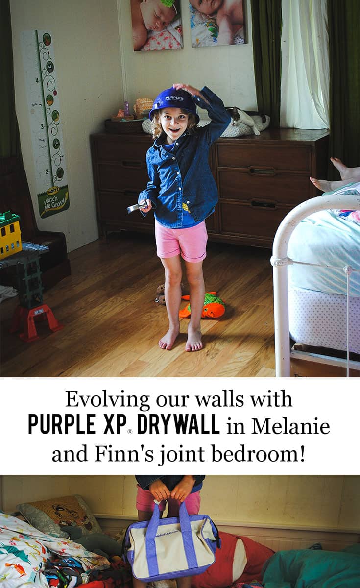 Texas Mom Blogger, Kiss My Tulle, is sharing her inspirations, ideas, and THE BEST soundproof drywall for her kids's joint bedroom. #AskForPURPLE #IC #ad