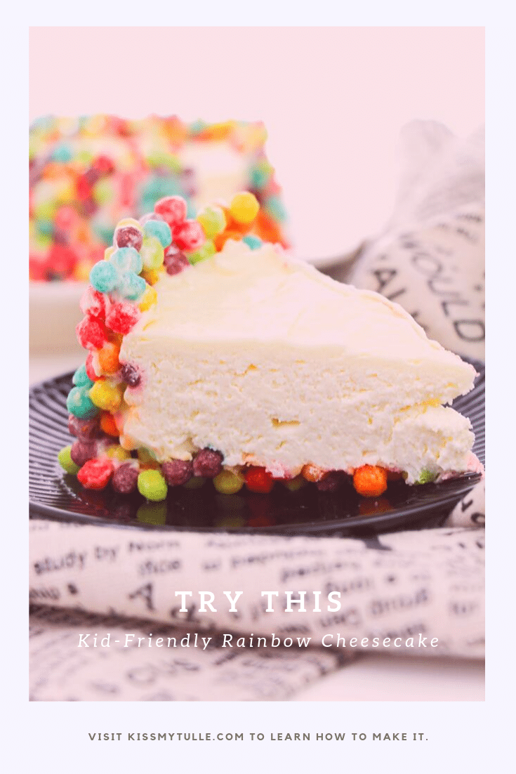 Alaskan lifestyle blogger, Kiss My Tulle, share how to make your own kid-friendly rainbow cheesecake. All that missing are Blanche, Sophia, Rose, and Dorothy!