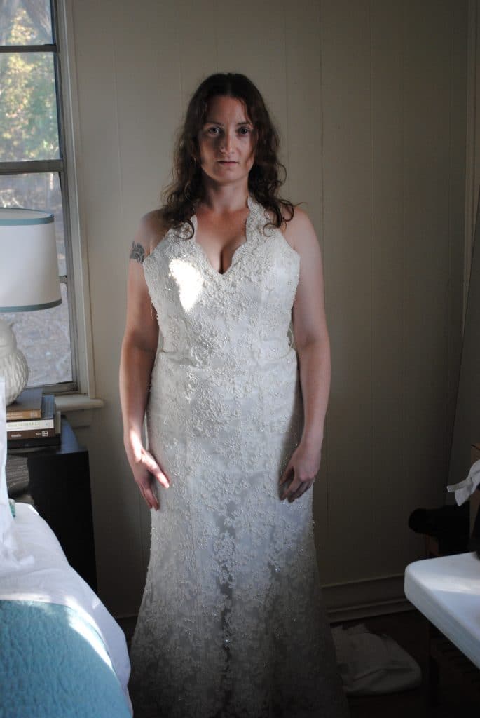 San Antonio lifestyle blogger, Cris Stone, shares the story behind how she found her FREE wedding dress, how she got it, and how it's fitting her right now.