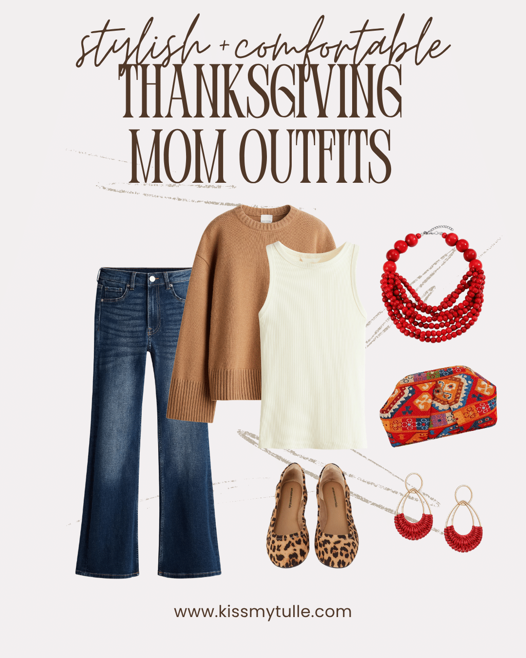 Elevate your holiday spirit with trendy and comfortable Thanksgiving mom outfits that are perfect for cooking and hosting Thanksgiving dinner.