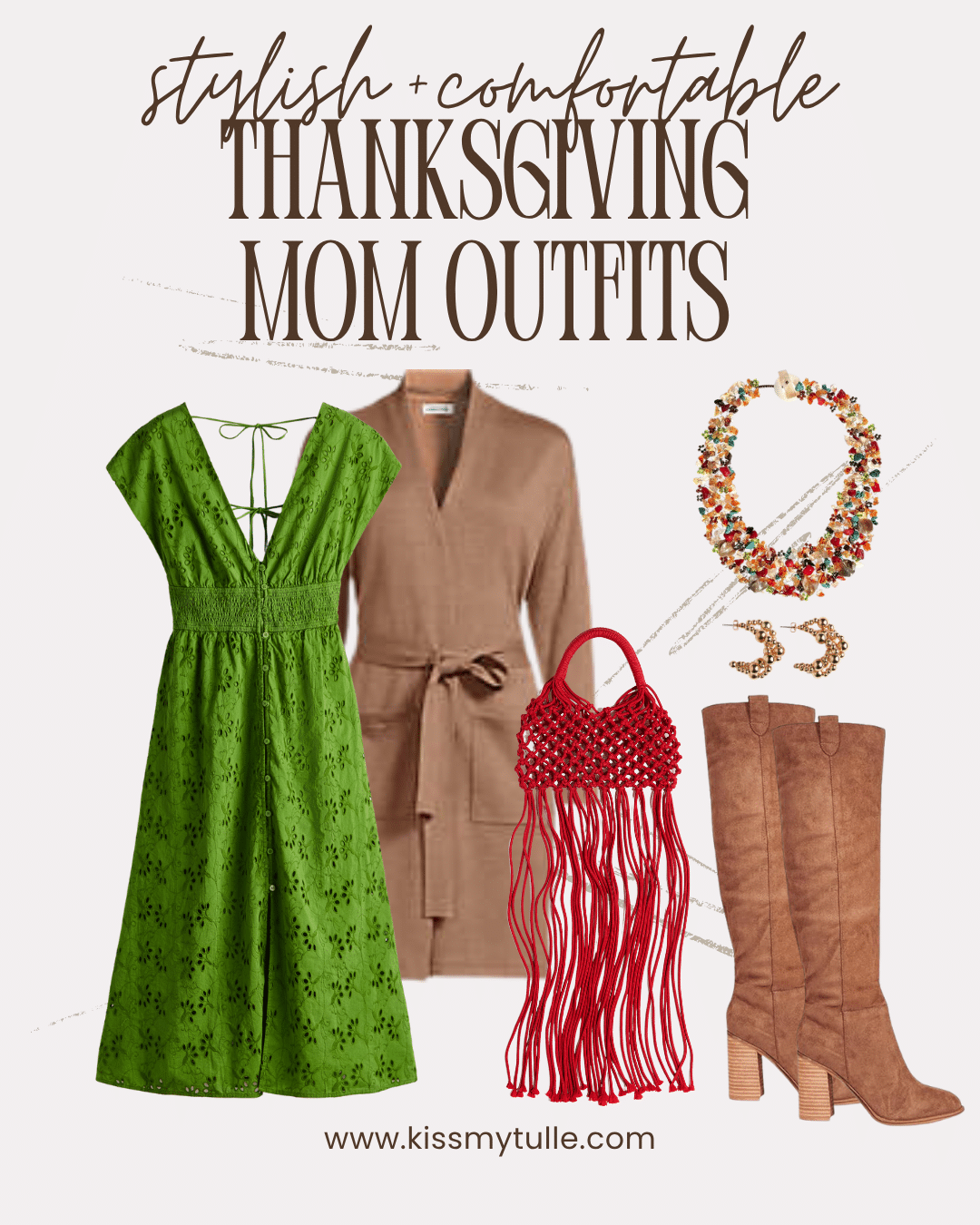 Elevate your holiday spirit with trendy and comfortable Thanksgiving mom outfits that are perfect for cooking and hosting Thanksgiving dinner.